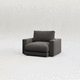 contemporary armchair / fabric / with footrest / with removable cover