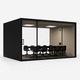 acoustic office pod / with built-in lighting / modular / custom