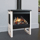 gas heating stove / with legs / contemporary / cast iron