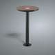 contemporary high bar table / painted metal / stainless steel / HPL