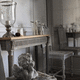 rustic console table / solid wood / oak / wooden base