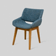 minimalist design chair / indoor / fabric / wooden base