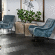 solid parquet flooring / chevron / lacquered / glued