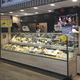 counter refrigerated display case / butcher / metal / with door