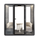 acoustic office pod / with built-in lighting / with glass door / USB