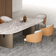 contemporary dining chair / indoor / metal / leather
