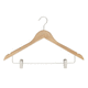 nickel coat hanger / matte varnished wood / for clothing stores / personalized