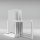 double-sided tile display rack / commercial / white / black
