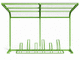 secure cycle shelter / thermoplastic / thermo-lacquered steel / multiplace
