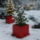 painted steel planter / cube / weatherproof / modern