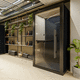 open plan area phone booth / for office / solid wood / textile