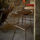 contemporary bar chair / indoor / fabric / leather