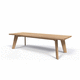 contemporary dining table / teak / wooden base / rectangular