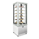 upright refrigerated display case / for pastry shops / metal / with hinged door