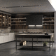 contemporary kitchen / wood veneer / marble / aluminum