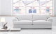 traditional sofa / white / fabric / 2-person