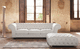 Chesterfield sofa / white / leather / 3-seater