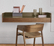 wall-mounted desk / contemporary / wooden / straight