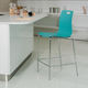 contemporary bar chair / indoor / chromed metal / lacquered metal