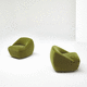 contemporary lounge chair / fabric / metal / conversation