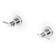 double-handle shower mixer tap / wall-mounted / built-in / stainless steel