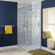 glass shower enclosure / with sliding door / corner / home