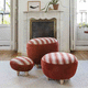 contemporary pouf / velvet / linen / acrylic