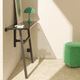 contemporary sideboard table / glass / Laminam / ash base