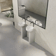free-standing washbasin / enameled metal / round / 1-hole