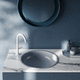 built-in washbasin / enameled metal / round / without hole