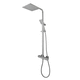 thermostatic shower column / chromed metal / chrome finish / wall-mounted