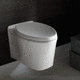 wall-hung toilet / ceramic / oval / modern