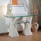 contemporary sideboard table / glass / stone base / rectangular