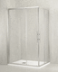 sliding shower screen / rectangular / corner / tempered glass