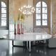 contemporary table / aluminum / aluminum base / round