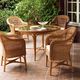 contemporary dining table / synthetic fiber / tempered glass / wooden base