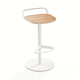 contemporary bar stool / leather / synthetic leather / cast aluminum base