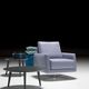 contemporary armchair / leather / fabric / chrome