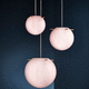 pendant lamp / brass / glass / opal