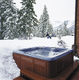 built-in hot tub / above-ground / square / 6-person