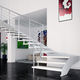 quarter-turn staircase / wooden step / metal frame / contemporary