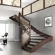half-turn staircase / wooden step / wooden frame / contemporary
