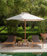 contemporary sunbed / acrylic / teak / outdoor