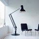 floor-standing lamp / aluminum / cast iron / stainless steel