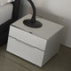 contemporary bedside table / leather / leather base / rectangular