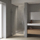 glass shower enclosure / stainless steel / aluminum / swing
