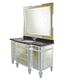 glass washbasin cabinet / traditional / with mirror