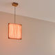 pendant lamp / silk / oak / contemporary