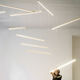 hanging light fixture / LED / linear / for public space