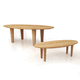 contemporary table / solid wood / oval